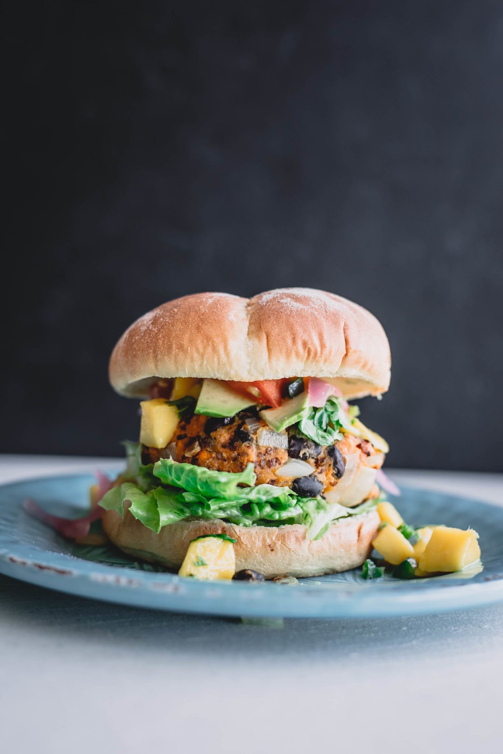 Veggie Burgers with Avocado Green Harissa